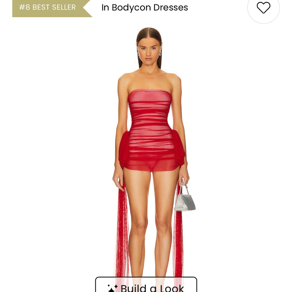 Norma Kamali Red Strapless Bodycon Cocktail Dress